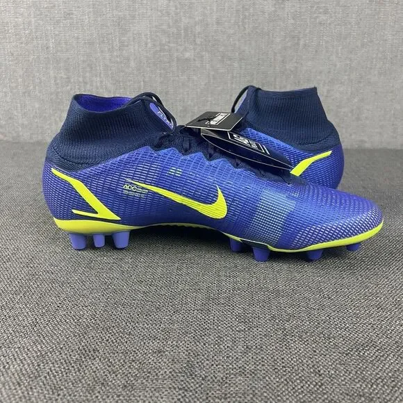 Nike Mercurial Superfly 8 Elite AG Blue Green Soccer Cleats Mens 11.5 CV0956 575